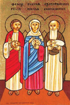 Les saints martyrs Félix, Regula et Exupérantius